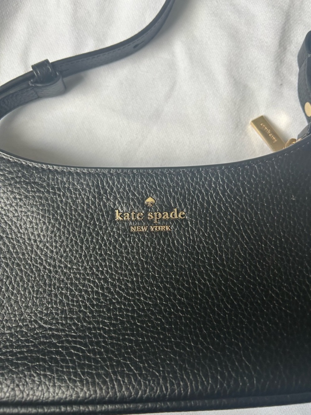 NWOT - Kate Spade Black Pebbled Leather Shoulder Bag - Picture 3 of 7